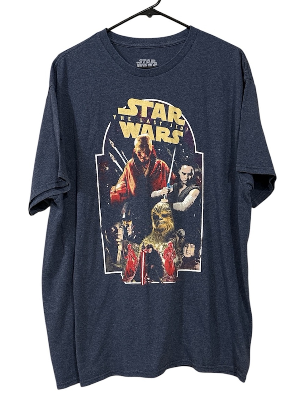 Star Wars Navy Graphic Tee with Vintage Character Collage